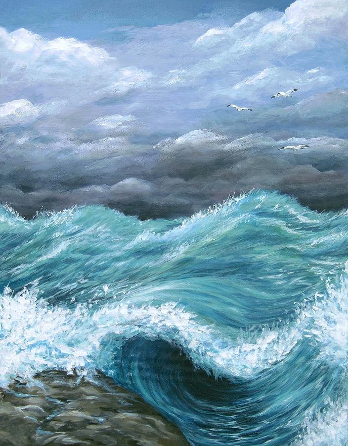 The Storm is coming Sea View 244 Painting by Lucie Dumas