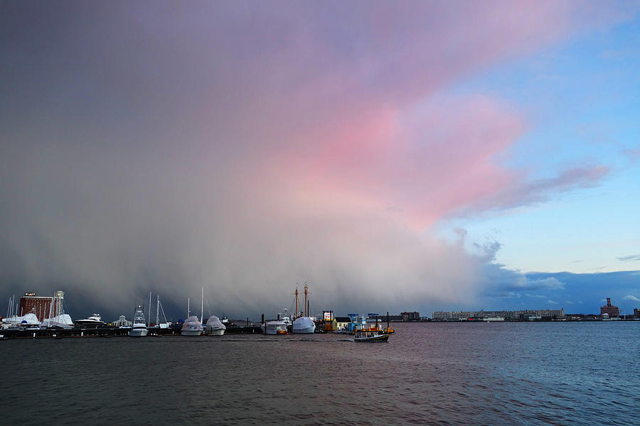 The storm pushing out of East Boston MA Photograph by Toby McGuire