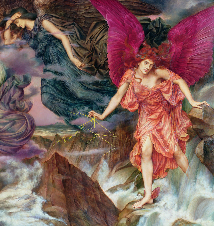 The Storm Spirits-Detail-2 Painting by Evelyn De Morgan - Fine Art America