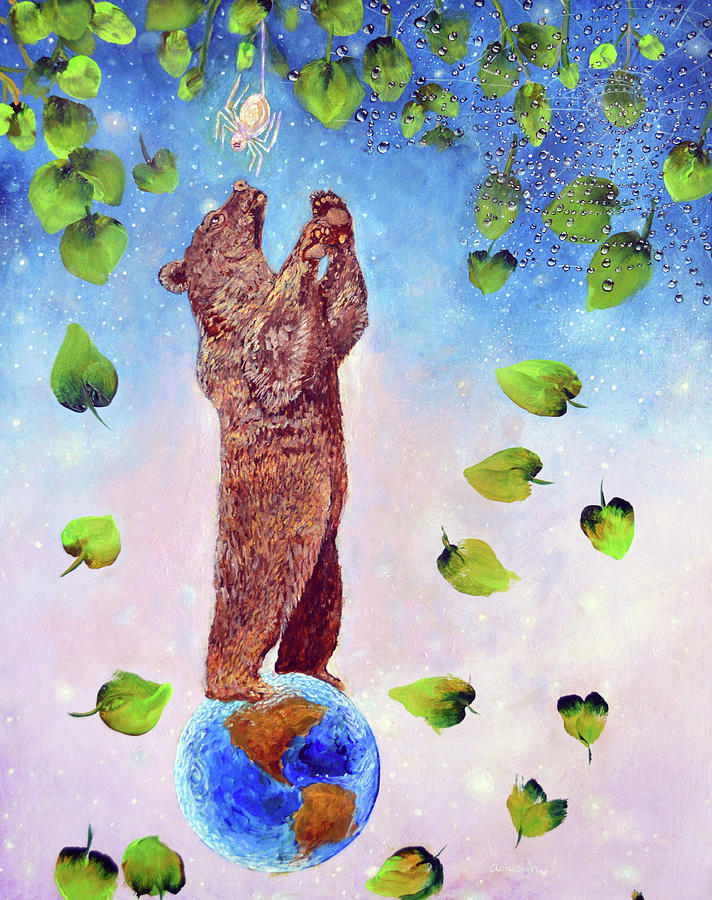 The Story of a Bear and a Spider Painting by Ashleigh Dyan Bayer