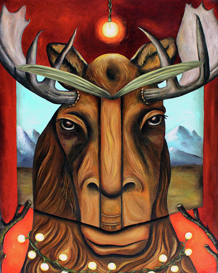 Moose Painting - The Story of Moose by Leah Saulnier The Painting Maniac