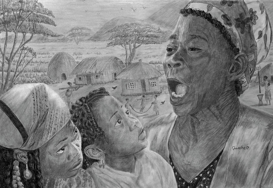 The Story Teller Drawing by Quwatha Valentine