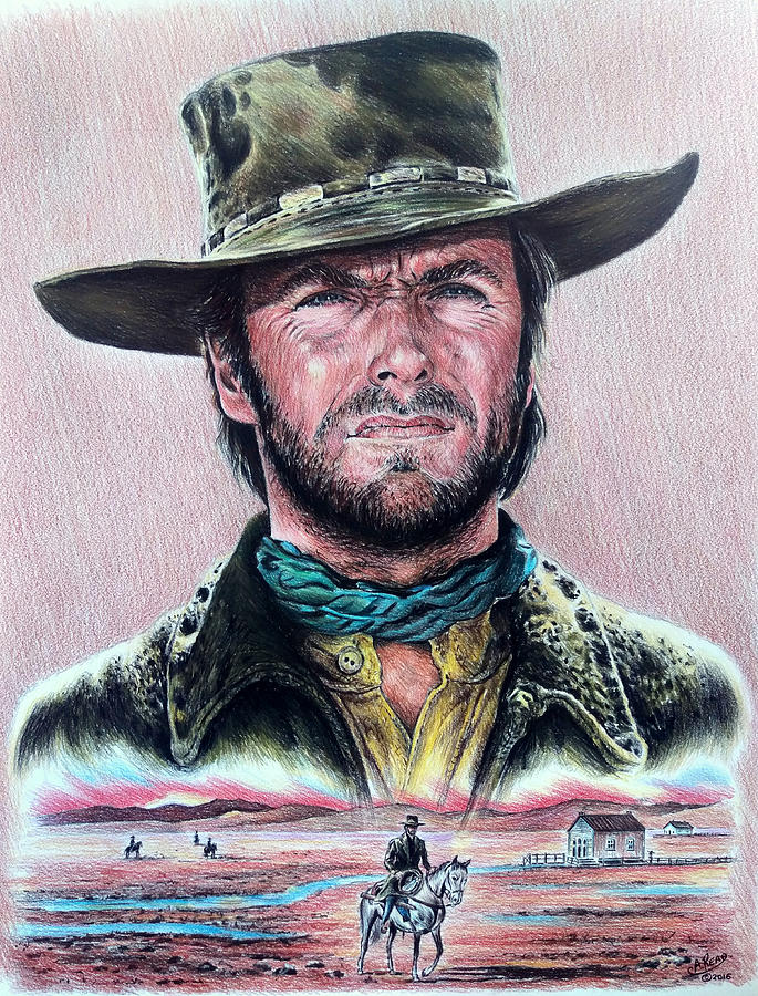 Clint Eastwood Drawing - The Stranger  New version by Andrew Read