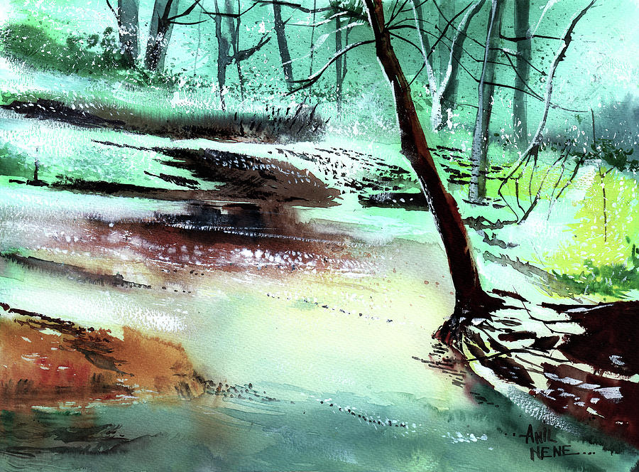 The Stream Painting by Anil Nene