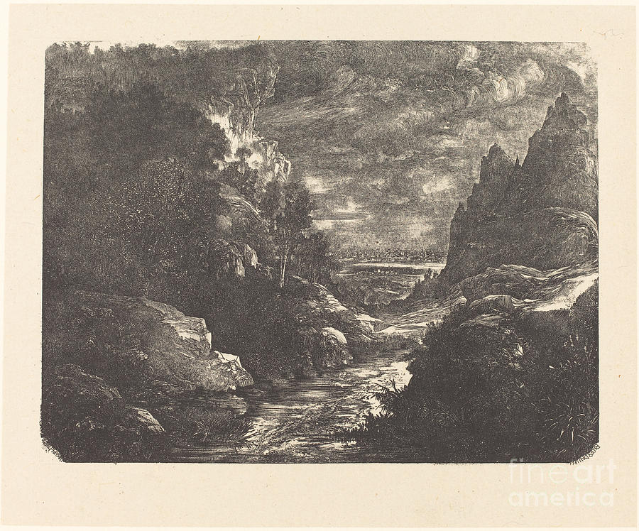 The Stream In The Gorge Drawing by Rodolphe Bresdin - Fine Art America