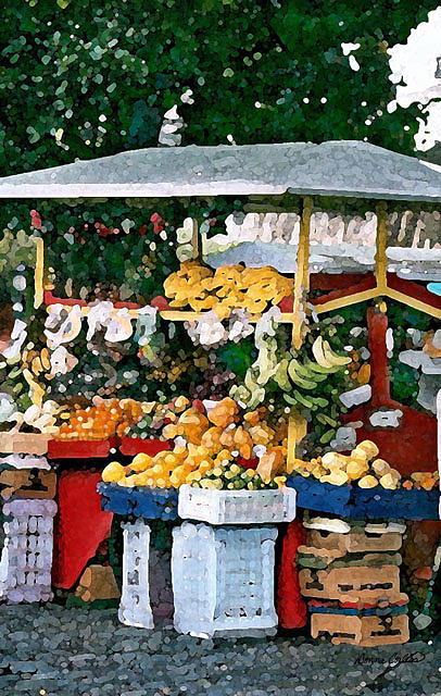 The Street Fruit Stand Digital Art by Donna Corless