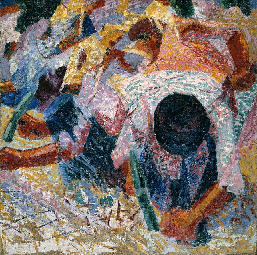 Umberto Boccioni Painting - The Street Pavers by Umberto Boccioni