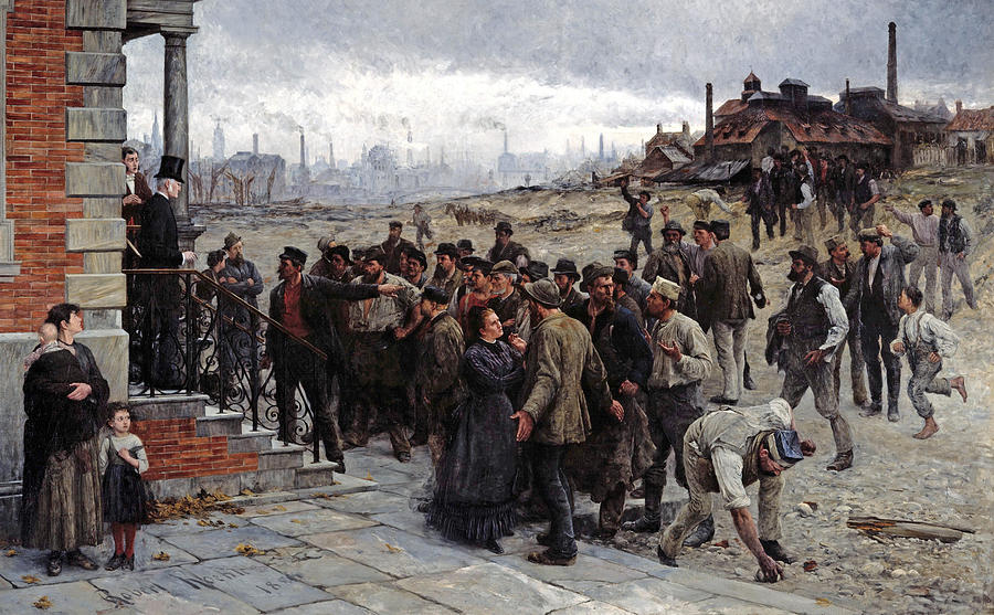 The Strike in the region of Charleroi Painting by Robert Koehler