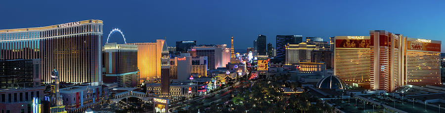 Las Vegas Photograph - The Strip Las Vegas Dusk by Steve Gadomski