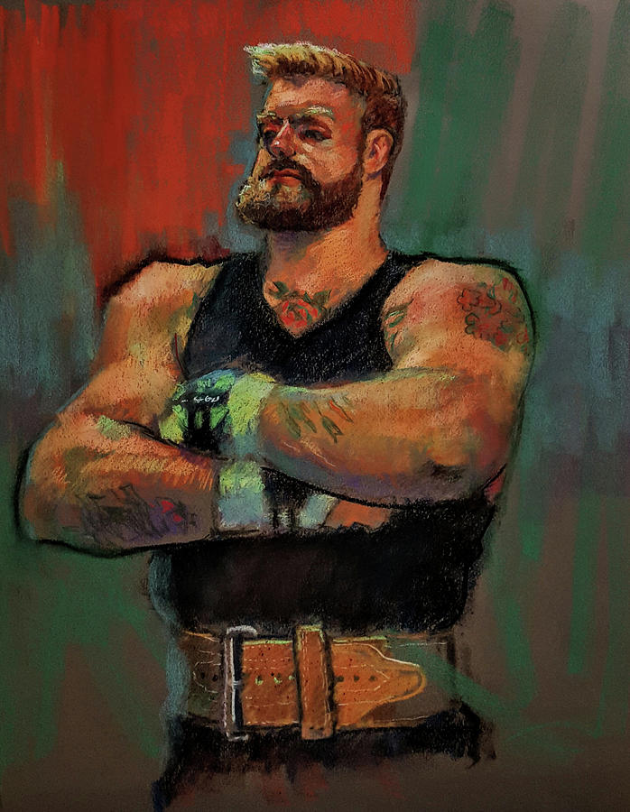 Strongman Painting - The Strongman by Nora Sallows