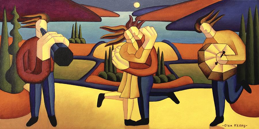 The structured lovers dance Painting by Alan Kenny