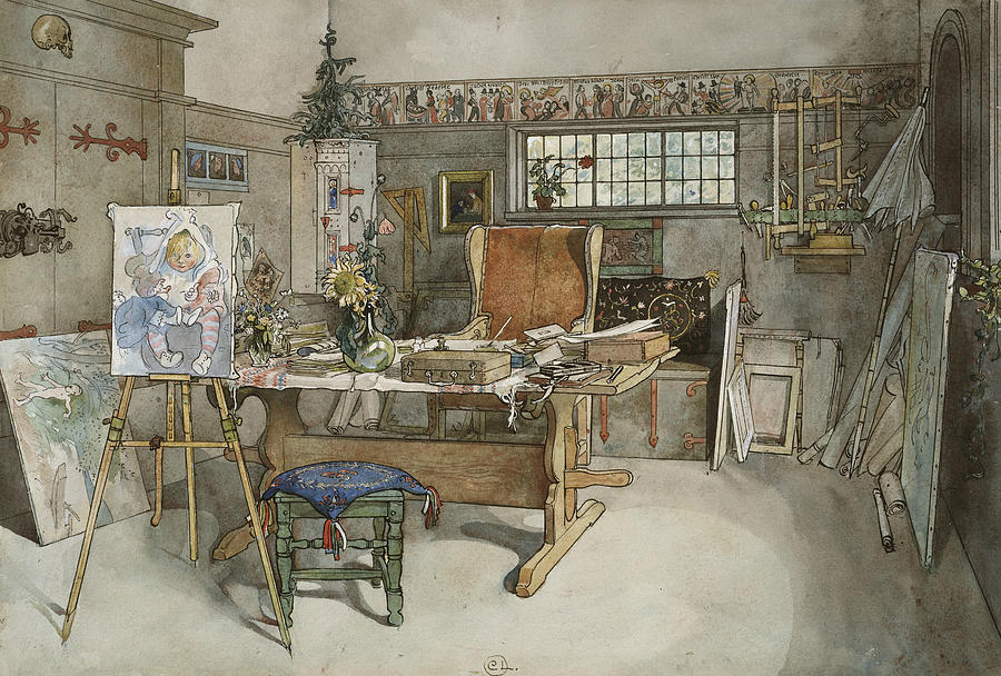 The Studio. From A Home Painting by Carl Larsson