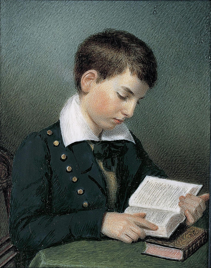 Famous Paintings Drawing - The Studious Youth. Master Edward Appleton by Sarah Goodridge