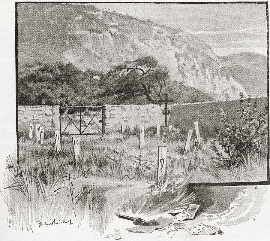 Welsh Drawing - The Suicide S Cemetery, Monte Carlo by Vintage Design Pics