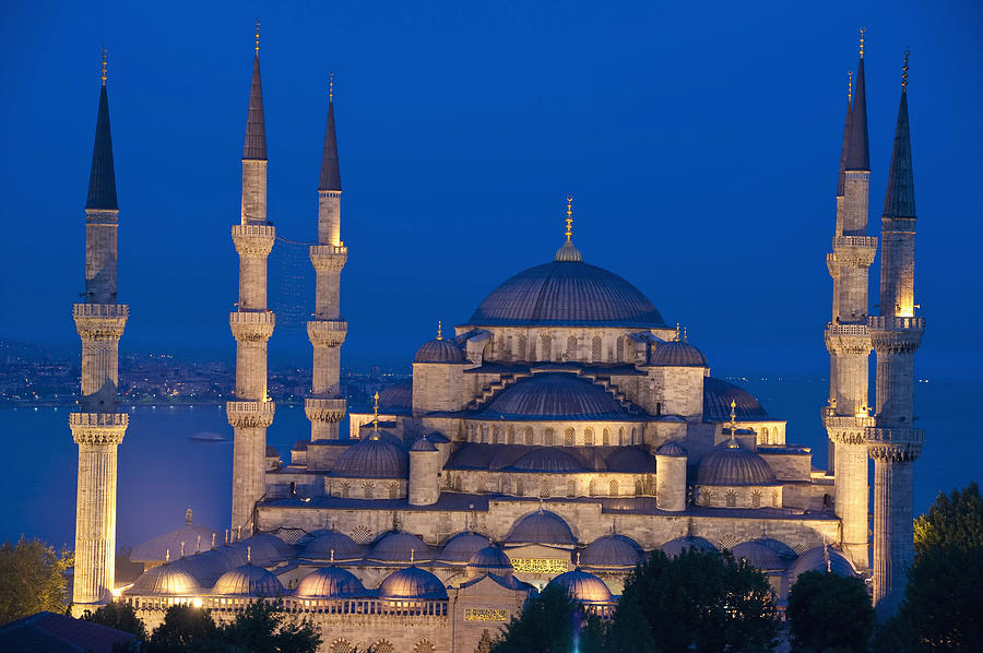 The Sultanahmet Or Blue Mosque At Dusk Photograph by Axiom Photographic