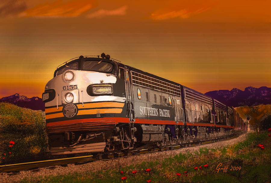Train Digital Art - The Summer of 1952 by J Griff Griffin