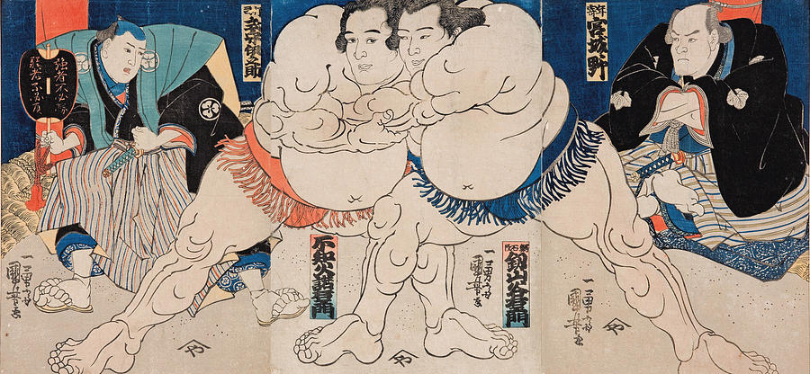 japanese sumo painting