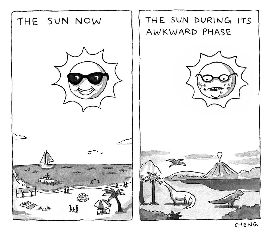 The sun during its awkward phase Drawing by Alice Cheng