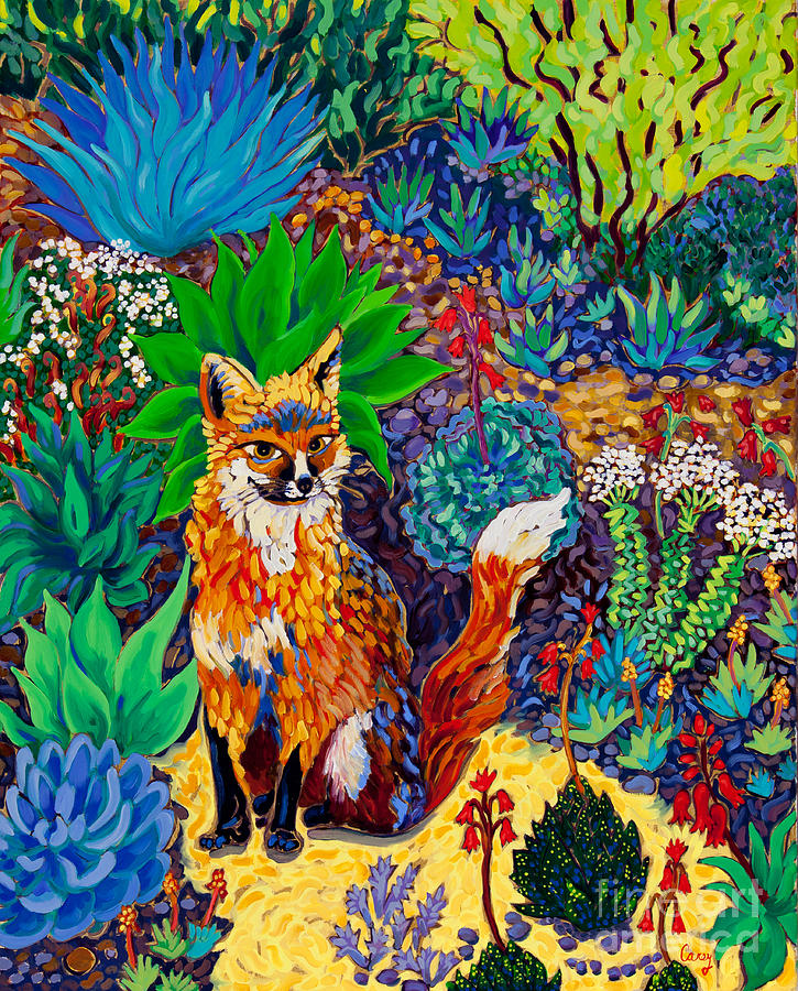 The Sun Fox Painting by Cathy Carey