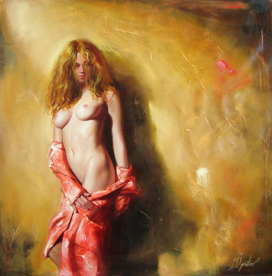 Nude Painting - The sun in red by Sergey Ignatenko
