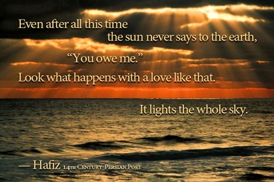 The Sun never Says Painting by Hafiz