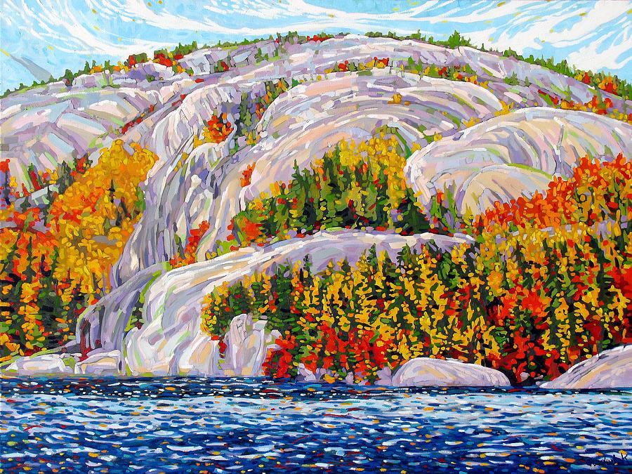 Fall Painting - The Sun of La Cloche by Phil Chadwick