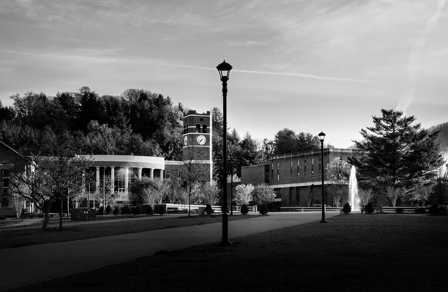 The Sun Rises On Western Carolina University In Black and White Photograph by Greg and Chrystal Mimbs