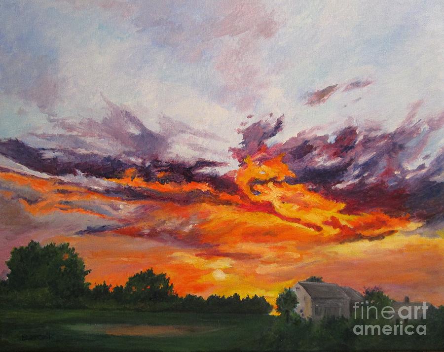The Sun Sets on Seminole Country Club Painting by Barbara Moak