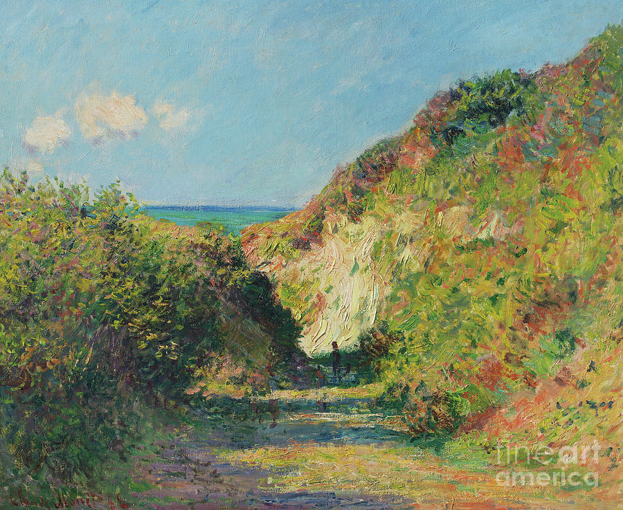 The sunken path, 1882 Painting by Claude Monet