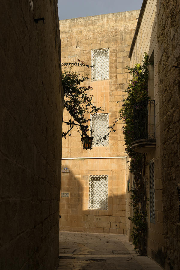 The Sunny Side of the Street - Mdina the Ancient Capital of Malta Photograph by Georgia Mizuleva
