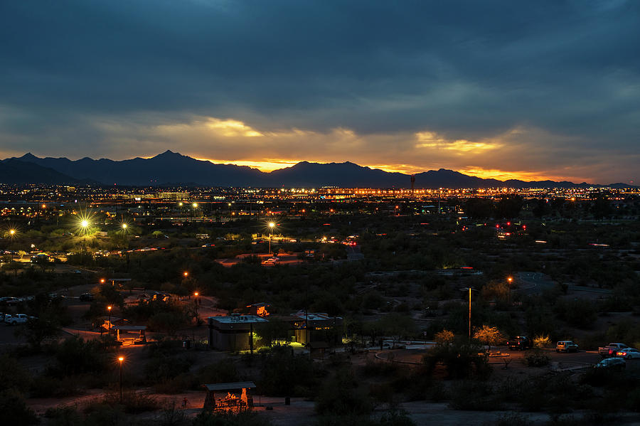 The Sunset from Popago Park Phoenix Arizona AZ Golden Photograph by Toby McGuire