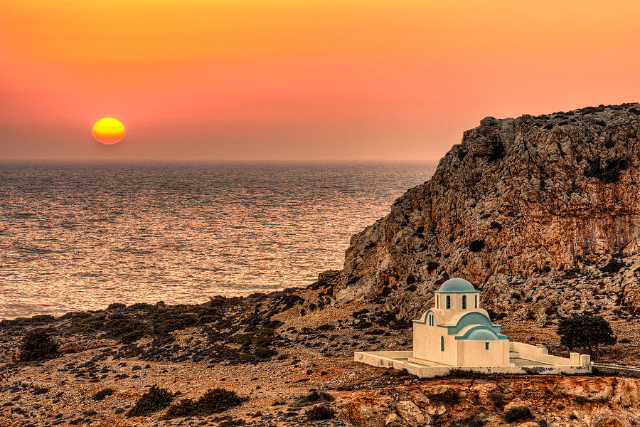 The sunset in Finiki of Karpathos - Greece Photograph by Constantinos Iliopoulos