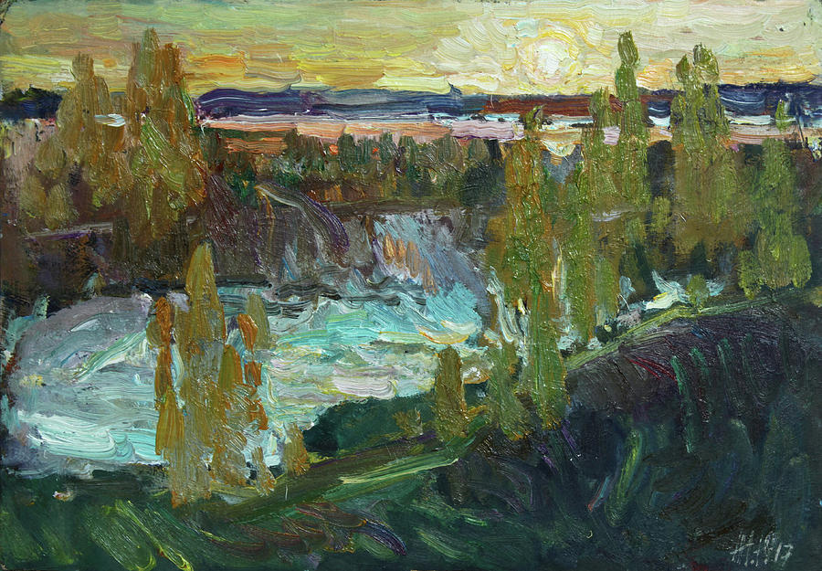 The sunset in Nekrasovskoe Painting by Juliya Zhukova
