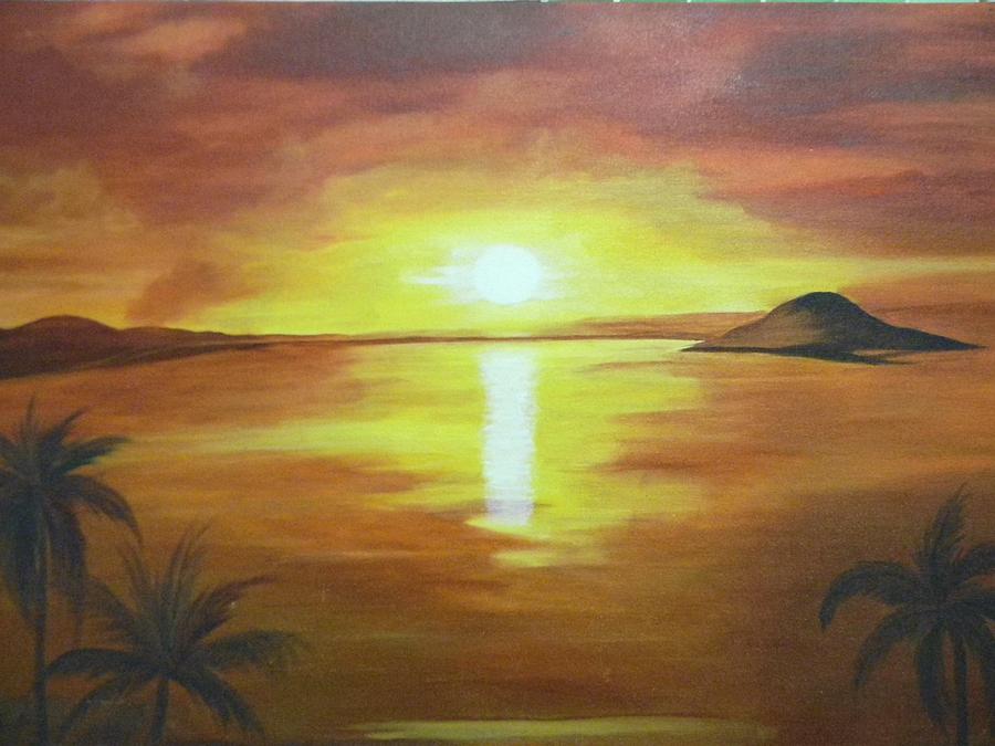 sunset view painting