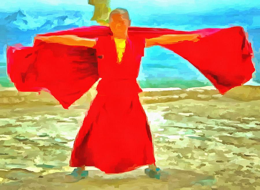 The super fit monk in red Photograph by Ashish Agarwal