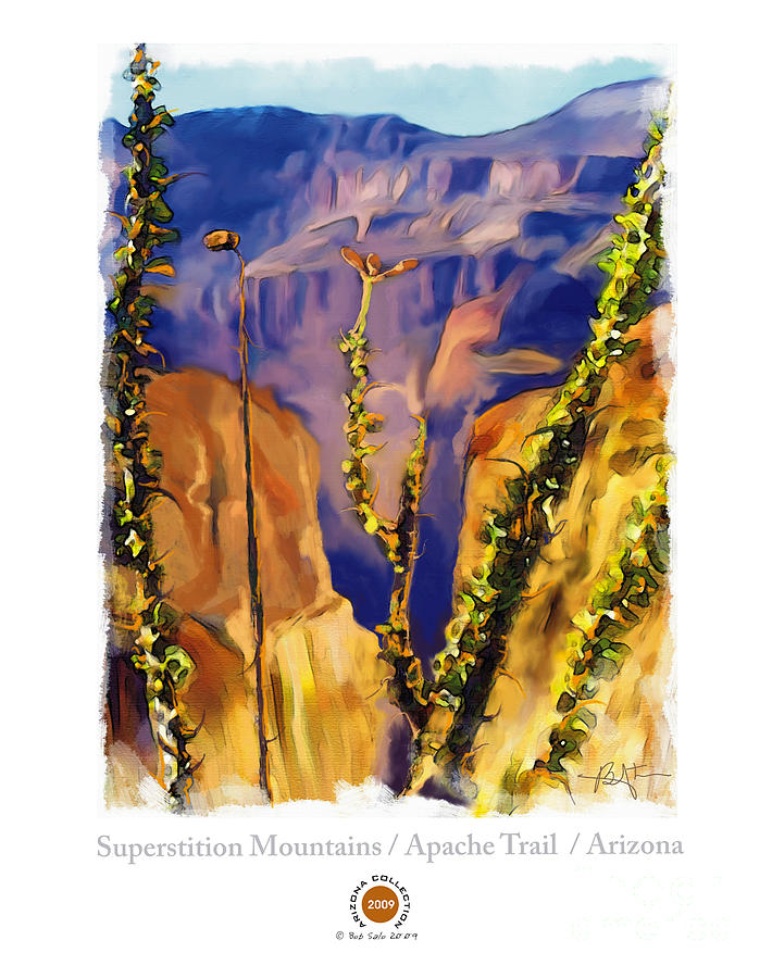 The Superstition Mtns. AZ Painting by Bob Salo