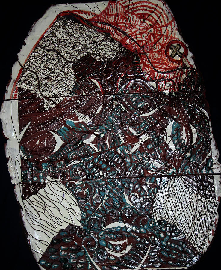 The Supplicant -plaque Ceramic Art by Gloria Ssali