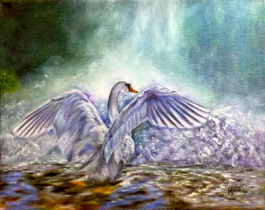 The Swans Song Painting by Dr Pat Gehr