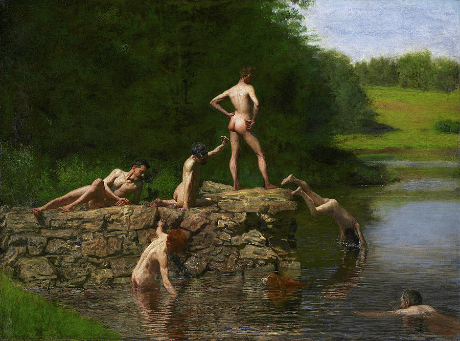 Thomas Cowperthwait Eakins Painting - The swimming hole by Thomas Eakins
