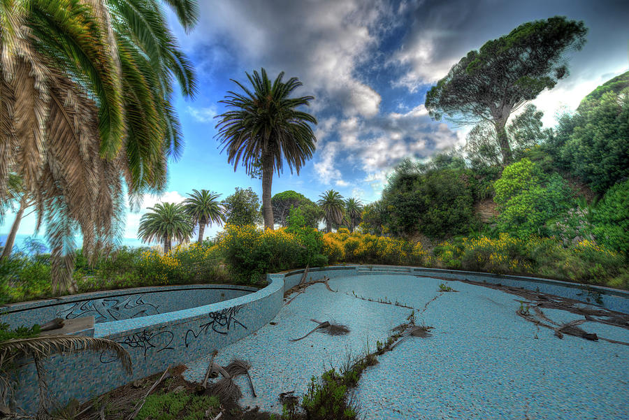 The Swimming Pool Of The Former Summer Vacation Building - La Piscina Dellex Colonia Marina Photograph by Enrico Pelos