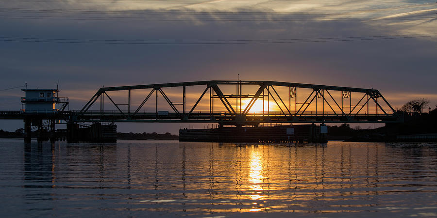 Sunset Photograph - The Swing Bridge by Betsy Knapp