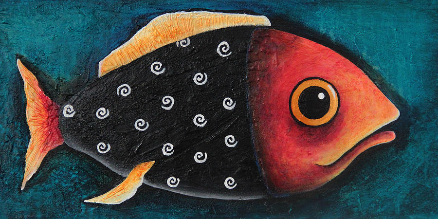 The Swirl Fish Painting by Lucia Stewart