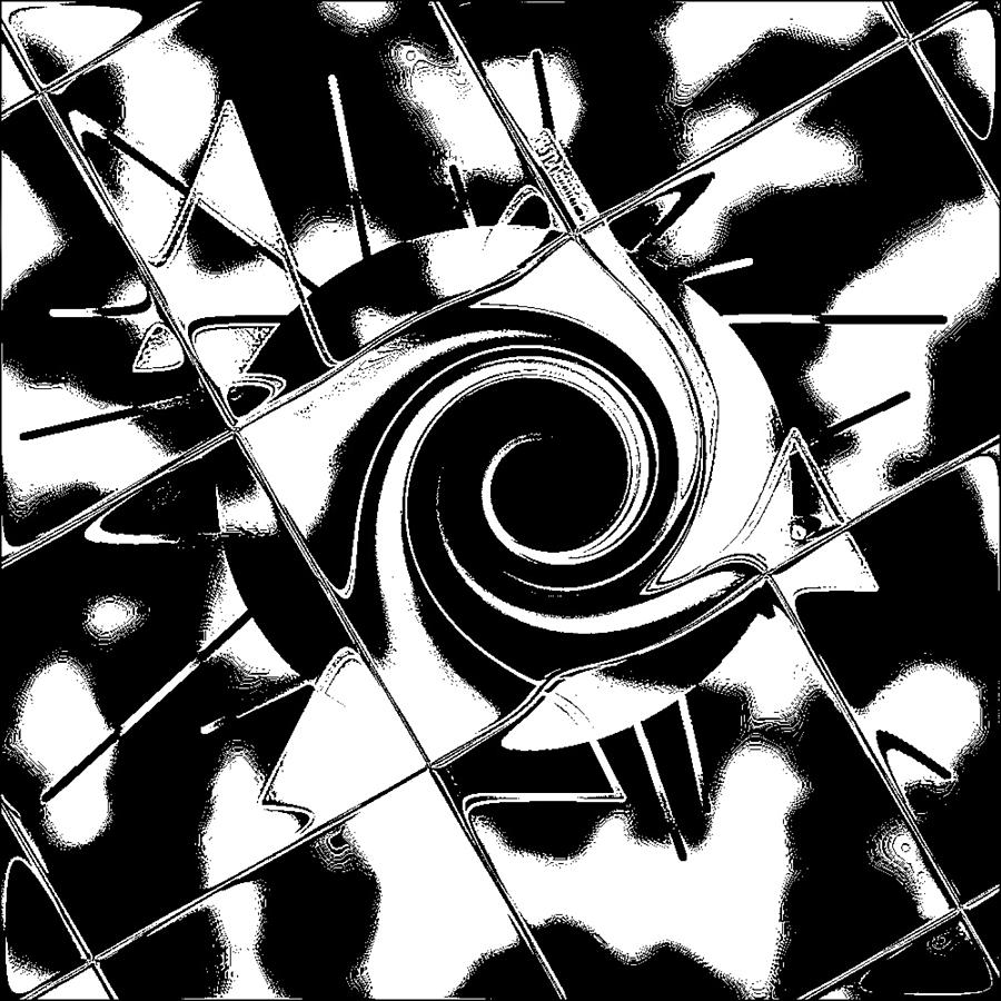 The Swirl in Black and White Digital Art by Art Speakman