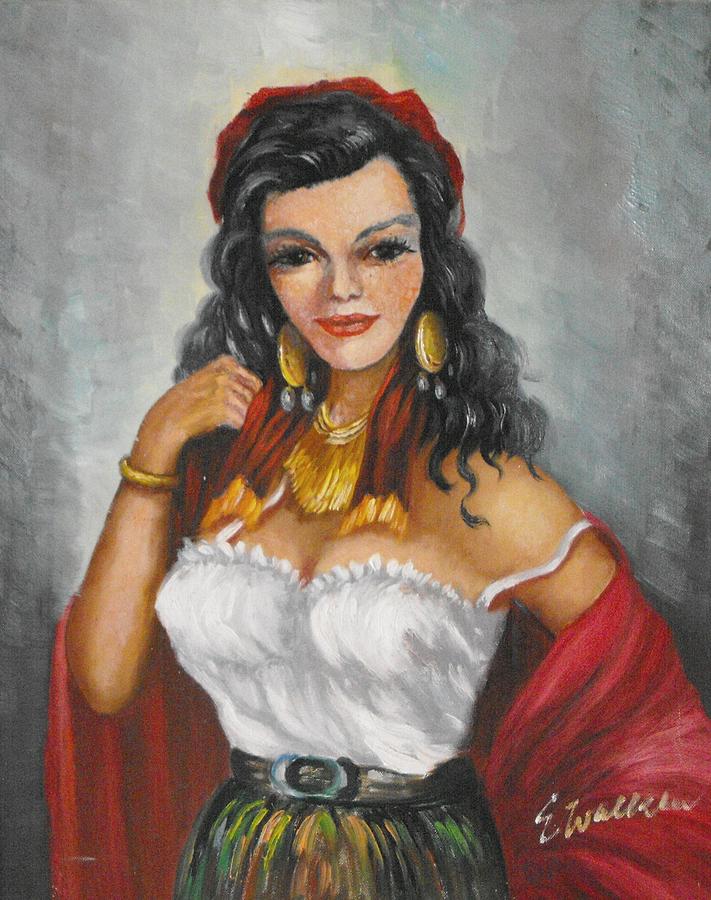Portrait Painting - The Swiss Lady by E Walken