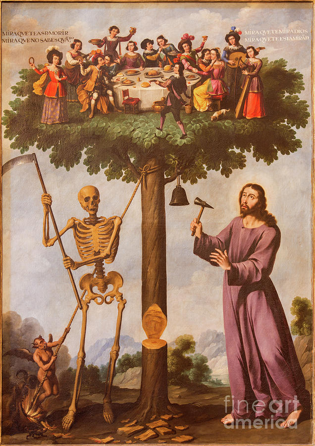The symbolic painting of Jesus and the Death by Ignacio de Ries