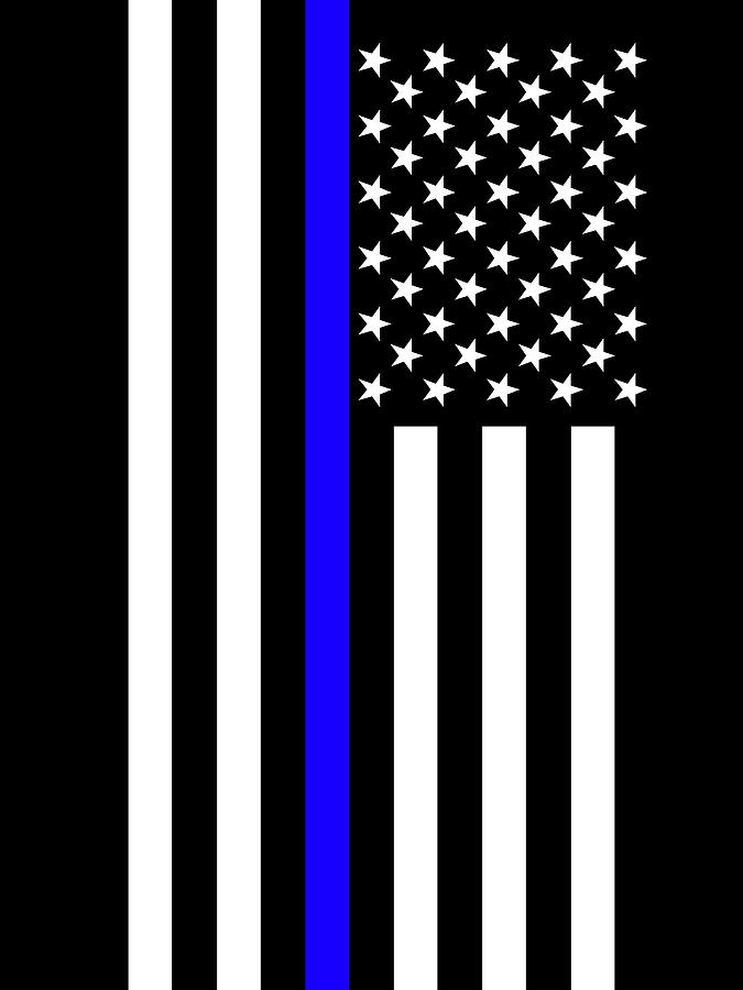 The Symbolic Thin Blue Line US Flag Law Enforcement Police Digital Art by Garaga Designs