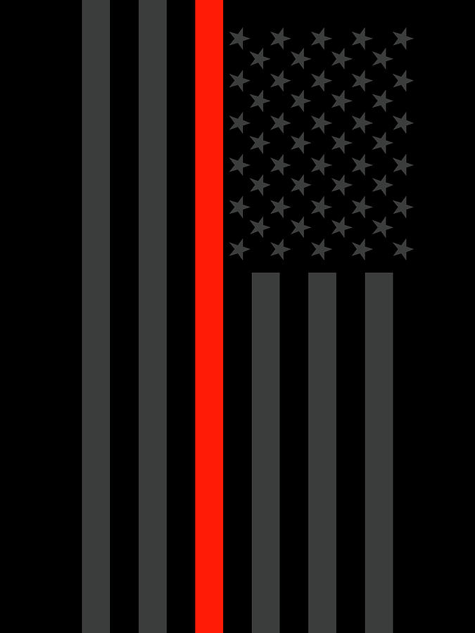 The Symbolic Thin Red Line US Flag Firefighter Heroes Tribute Digital Art by Garaga Designs