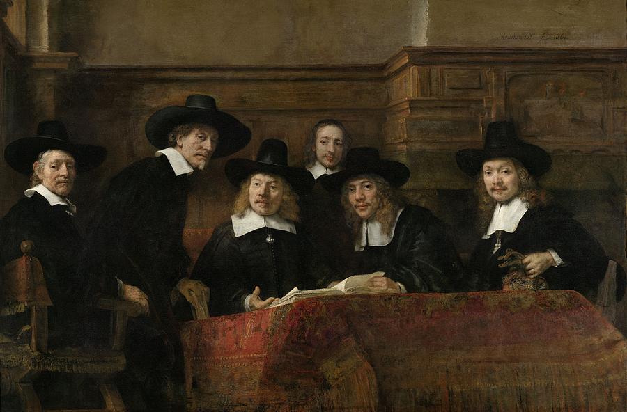 The Syndics,1662 Painting by Vincent Monozlay