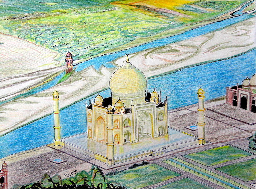 Buy Indian Miniature Painting of Taj Mahal Symbol of Love Wonder of World  13x10.5 Inches Taj Mahal Painting for Lover Gift Taj Mahal Art Online in  India - Etsy
