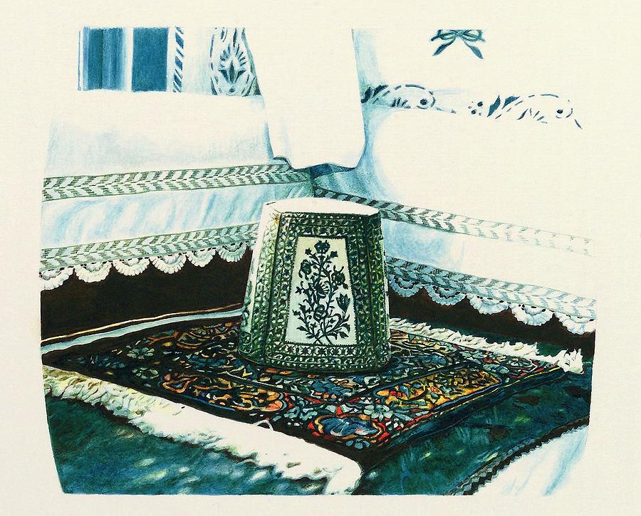 The taj of Bahaullah Painting by Sue Podger